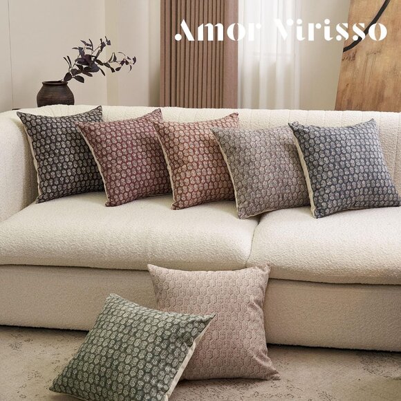 Floral Pillow Couch Decorative Throw Accent Sofa Cloud Cream Covers 18x18 1PC - Picture 7 of 7